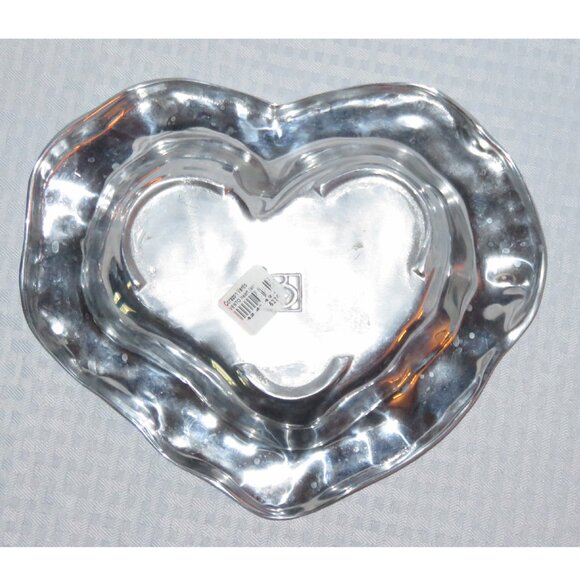 Corazon Vento 11" Handmade Silver Metal Heart Dish - Picture 6 of 8